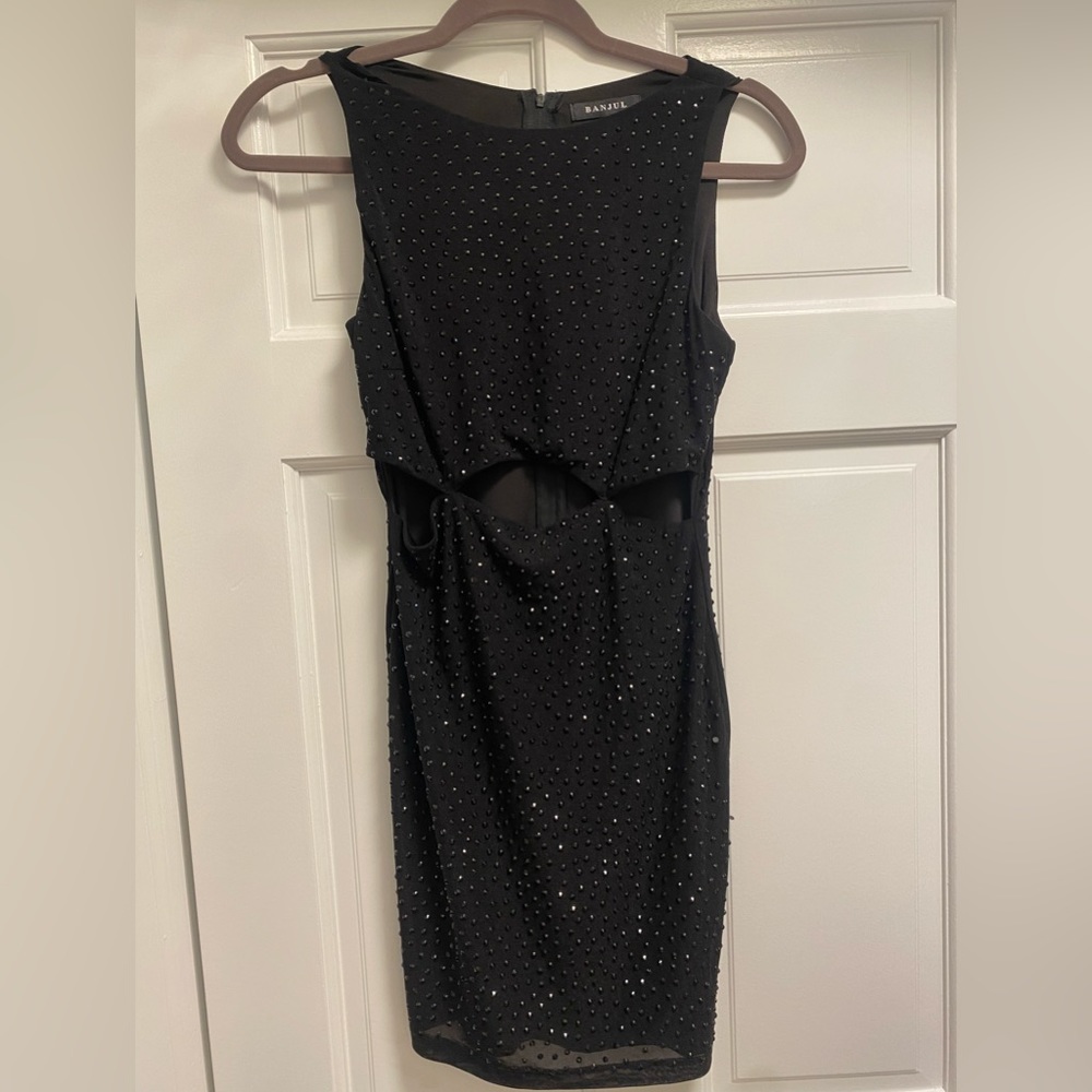Black beaded tank dress